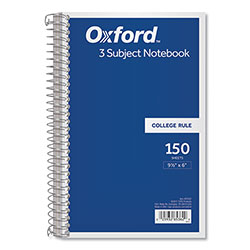 TOPS Coil-Lock Wirebound Notebooks, 3 Subject, Medium/College Rule, Randomly Assorted Covers, 9.5 x 6, 150 Sheets