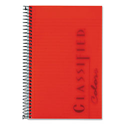TOPS Color Notebooks, 1 Subject, Narrow Rule, Ruby Red Cover, 8.5 x 5.5, 100 White Sheets