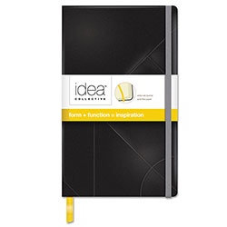 TOPS Idea Collective Journal, Hardcover with Elastic Closure, 1 Subject, Wide/Legal Rule, Black Cover, 8.25 x 5, 120 Sheets