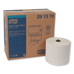 Tork Basic Paper Wiper Roll Towel, 7.68" x 1150 ft, White, 4 Rolls/Carton