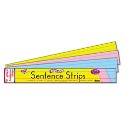 Trend Enterprises Wipe-Off Sentence Strips, 24 x 3, Blue/Pink, 30/Pack