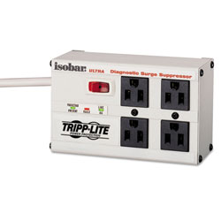 Tripp Lite Isobar Surge Protector, 4 Outlets, 6 ft. Cord, 3330 Joules, Metal Housing