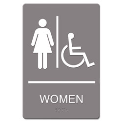 U.S. Stamp & Sign ADA Sign, Women Restroom Wheelchair Accessible Symbol, Molded Plastic, 6 x 9
