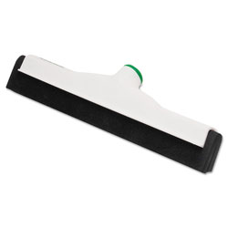 Unger Sanitary Standard Floor Squeegee, 18" Wide Blade, White Plastic/Black Rubber