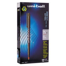 Uni-Ball ONYX Stick Roller Ball Pen, Fine 0.7mm, Red Ink, Black Matte Barrel, Dozen
