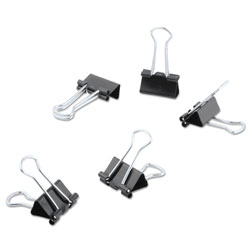 Universal Binder Clips with Storage Tub, Mini, Black/Silver, 60/Pack