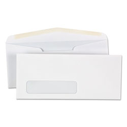 Universal Open-Side Business Envelope, 1 Window, #10, Commercial Flap, Gummed Closure, 4.13 x 9.5, White, 500/Box