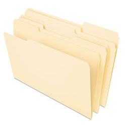 Universal Deluxe Heavyweight File Folders, 1/3-Cut Tabs: Assorted, Letter Size, 0.75" Expansion, Manila, 50/Pack