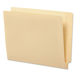 Universal Deluxe Reinforced End Tab Folders, 9" High Front, Straight Tabs, Letter Size, 0.75" Expansion, Manila, 100/Box