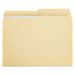 Universal Double-Ply Top Tab Manila File Folders, 1/2-Cut Tabs: Assorted, Letter Size, 0.75" Expansion, Manila, 100/Box