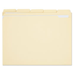Universal Double-Ply Top Tab Manila File Folders, 1/5-Cut Tabs: Assorted, Letter Size, 0.75" Expansion, Manila, 100/Box