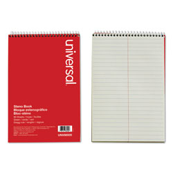 Universal Steno Pads, Gregg Rule, Red Cover, 80 Green-Tint 6 x 9 Sheets