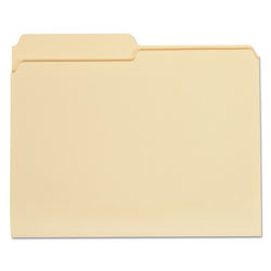 Universal Top Tab File Folders, 1/2-Cut Tabs: Assorted, Letter Size, 0.75" Expansion, Manila, 100/Box