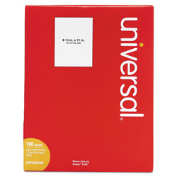 Universal White Labels, Inkjet/Laser Printers, 8.5 x 11, White, 100/Box