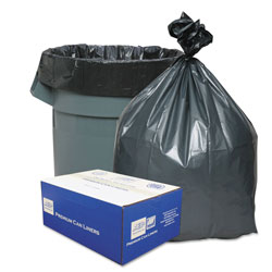 Webster Can Liners, 60 gal, 1.55 mil, 39" x 56", Gray, 50/Carton
