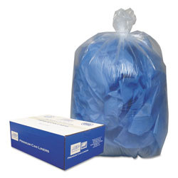Webster Linear Low-Density Can Liners, 60 gal, 0.9 mil, 38" x 58", Clear, 100/Carton