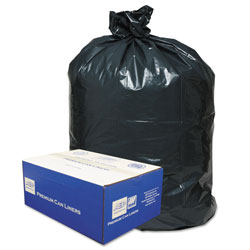 Webster Linear Low-Density Can Liners, 45 gal, 0.63 mil, 40" x 46", Black, 250/Carton