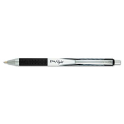 Zebra Pen Z-Grip Flight Retractable Ballpoint Pen, 1.2mm, Black Ink, White Barrel, Dozen