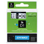 Dymo D1 High-Performance Polyester Removable Label Tape, 1/2" x 23 ft, Black on White