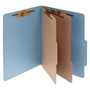 Acco Pressboard Classification Folders, 2 Dividers, Letter Size, Sky Blue, 10/Box
