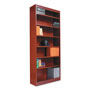 Alera Square Corner Wood Bookcase, Six-Shelf, 35.63"w x 11.81"d x 71.73"h, Medium Cherry