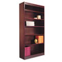 Alera Square Corner Wood Veneer Bookcase, Six-Shelf, 35.63"w x 11.81"d x 71.73"h, Mahogany