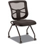 Alera Elusion Mesh Nesting Chairs, Black Seat/Black Back, Black Base, 2/Carton