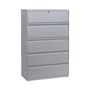 Alera Lateral File, 5 Legal/Letter/A4/A5-Size File Drawers, 1 Roll-Out Posting Shelf, Light Gray, 42" x 18" x 64.25"