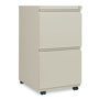 Alera Two-Drawer Metal Pedestal File with Full-Length Pull, 14.96w x 19.29d x 27.75h, Putty