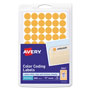 Avery Handwrite Only Self-Adhesive Removable Round Color-Coding Labels, 0.5" dia., Neon Orange, 60/Sheet, 14 Sheets/Pack