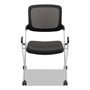 Hon VL304 Mesh Back Nesting Chair, Black Seat/Black Back, Silver Base