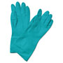 Boardwalk Flock-Lined Nitrile Gloves, Small, Green, 1 Dozen