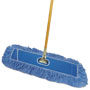 Boardwalk Looped-End Dust Mop Kit, 24 x 5, 60" Metal/Wood Handle, Blue/Natural