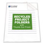 C-Line Poly Project Folders, Letter Size, Clear, 25/Box