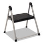 Cosco Folding Step Stool, 1-Step, 200 lb Capacity, 9.9" Working Height, Platinum/Black