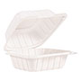 Dart Hinged Lid Containers, 6" x 6.3" x 3.3", White, 400/Carton
