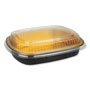 Durable Packaging Aluminum Closeable Containers, 47 oz, 9.75 x 1.75 x 7.75, Black/Gold, 50/Carton