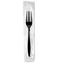 Dixie Individually Wrapped Forks, Plastic, Black, 1,000/Carton