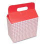 Dixie Take-Out Barn One-Piece Paperboard Food Box, Basket-Weave Plaid Theme, 9.5 x 5 x 8, Red/White, 125/Carton