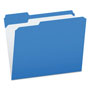 Pendaflex Double-Ply Reinforced Top Tab Colored File Folders, 1/3-Cut Tabs, Letter Size, Blue, 100/Box