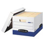 Fellowes R-KIVE Heavy-Duty Storage Boxes, Letter/Legal Files, 12.75" x 16.5" x 10.38", White/Blue, 4/Carton