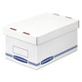 Fellowes Organizer Storage Boxes, Medium, 8.25" x 12.88" x 6.5", White/Blue, 12/Carton