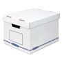 Fellowes Organizer Storage Boxes, X-Large, 12.75" x 16.5" x 10.5", White/Blue, 12/Carton