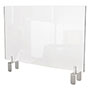 Ghent MFG Clear Partition Extender with Attached Clamp, 36 x 3.88 x 24, Thermoplastic Sheeting