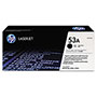 HP 53A Black Toner Cartridge, Model Q7553A, Page Yield 3000