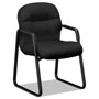 Hon Pillow-Soft 2090 Series Guest Arm Chair, 23.25" x 28" x 36", Black Seat/Black Back, Black Base