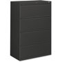 Hon 800-Series 4 Drawer Metal Lateral File Cabinet, 36" Wide, Dark Gray