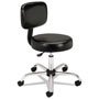 Hon Adjustable Task/Lab Stool with Back, 22" Seat Height, Supports up to 250 lbs., Black Seat/Black Back, Steel Base