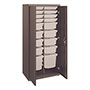 Hon Flagship Storage Cabinet with 8 Small, 8 Medium and 2 Large Bins, 30 x 18 x 64.25, Charcoal