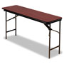 Iceberg Premium Wood Laminate Folding Table, Rectangular, 72w x 18d x 29h, Mahogany